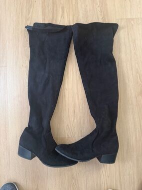 Kenneth Cole Black Over-the-Knee Suede Boots